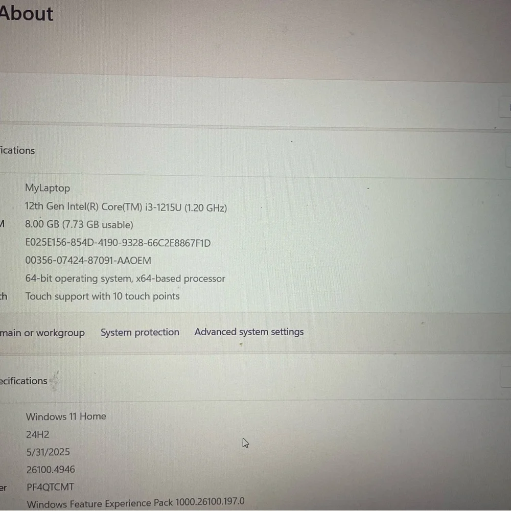 Lenovo touch screen laptop (barley used)